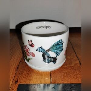 Mini Betta Fish and Iris Flowers Planter. Ceramic Tray. By Serendipity